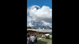 Mt. Kanlaon eruption captured from school in La Castellana, Negros Occidental, Philippines