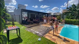 Slip-and-Slide Party Game Fail