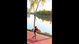 Dance on wheels: Stunning skateboard choreography captured in China’s scenic park