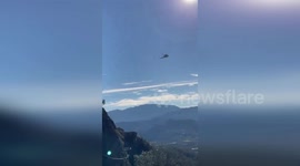 Helicopter rescues stranded hiker in Valencia, Spain