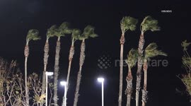 US, Los Angeles: Fontana High Winds Induce Red Flag Warning