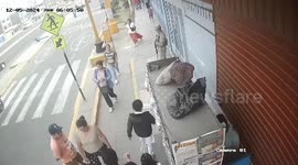 Pedestrian swallowed up by exploding manhole in Peru