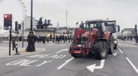 Tractors arrive in Westminster for the latest farmers demonstration