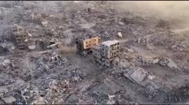 The moment when Israeli forces detonated residential blocks in the Jabalia refugee camp in northern Gaza