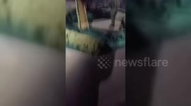 Syria: Syrian Militant raid the tomb of Hafez Assad, Bashar Assad's father, in Al Qardaha, northwestern Syria