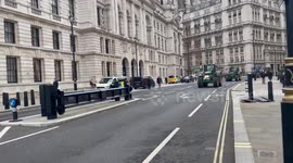 Farmers protest with their tractors in central London