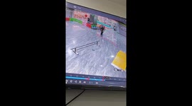 Skateboarder slams on ground while going for rail grind