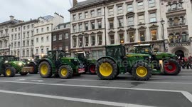 Farmers stage a tractor protest in Westminster, rallying against policies threatening British agriculture.