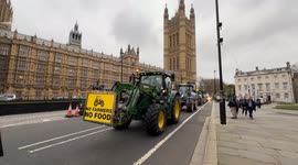 Farmers stage a tractor protest in Westminster, rallying against policies threatening British agriculture.