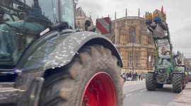 Farmers protest with their tractors in central London