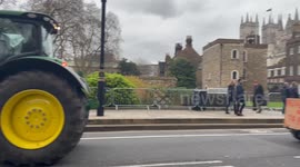 Farmers protest with their tractors in central London