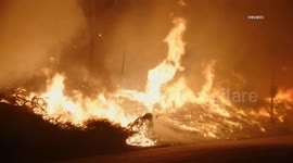 US, Los Angeles: Vermont Vista 110 Freeway Fire