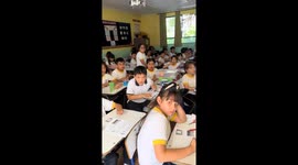 Emotional moment as girl receives gift from father in Santiago, Chile