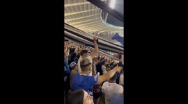 Crowd cheering but suddenly falling in Córdoba, Argentina