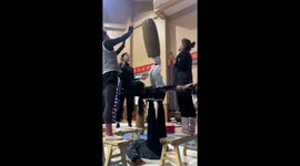 Acrobat excels in stunning foot balance trick in Shandong, China