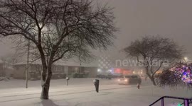 US: Snow Falls In Northeast Ohio As Arctic Front Moves In