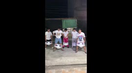 Locals have hilarious 'diaper challenge' game at Christmas party
