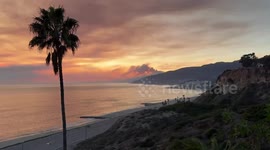US: California Wildfires: Franklin Fire Seen From Malibu