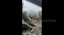 Gaza: The initial moments after Israeli warplanes bombarded the Sabra neighborhood in southern Gaza