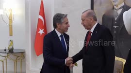 Turkish president meets Blinken on Syrian situation