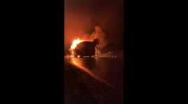 Bus catches fire forcing passengers to flee inferno