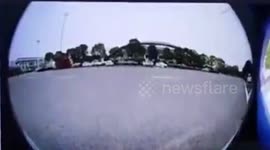 Unmanned drone crashes into sports stadium injuring one in China