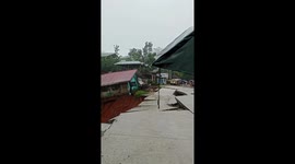 House falls and is destroyed during landslide in Labo, Camarines Norte, Philippines