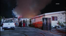 US, Los Angeles: Pacoima Large Shed Fire In Back Of Home