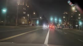 US, Los Angeles: University Park Car Collides With Hydrant Caught On Camera UGC