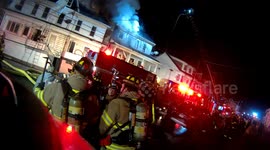 Dramatic House fire with Rescue and Burn Victim, Coal Township, Pennsylvania