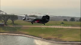 US: Chinook Helicopters Battle Franklin Fire Near Pepperdine University
