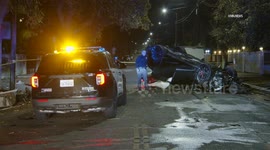 US, Los Angeles: Tarzana Lamborghini SUV Pursuit Crash
