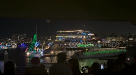 Marina del Rey boat parade in California, United States