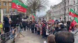 Pakistan Tehreek-e-Insaf activists protest in Whitehall, London