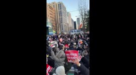 Protesters celebrate Yoon Suk Yeol's impeachment in Seoul, South Korea