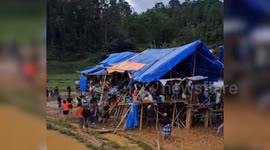 Bamboo grandstand collapses during bull fighting match