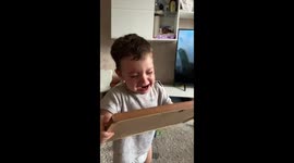 Child cries because dad went to work in Taganrog, Russia