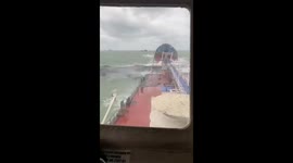 Two tanker ships sinking in Kerch Strait, Russia