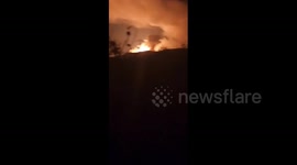 Syria: Large fires broke out as a result of an Israeli airstrike that hit several targets in the rural area of Tartus on the Syrian coast, west of the country