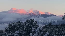 Spectacular winter view of dunes and mountains in Southern Colorado