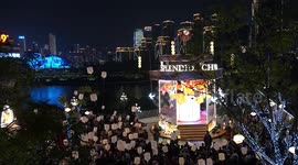 China: Citizens release led Kongming lantern after a New Year Lantern Festival in Chongqing