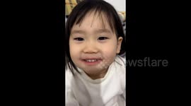 Girl, 3, sticks on her mum's false eyelashes in hilarious but adorable scene