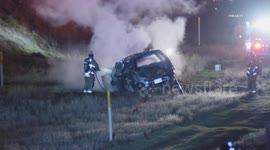 US, Bakersfield: Bakersfield Fiery Pursuit Crash