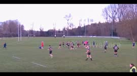 Video shows the moment a deer invaded a rugby pitch - and tackled a player