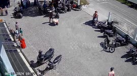 The second a pet buffalo went on a rampage in Indonesia, it rammed residents and parked vehicles