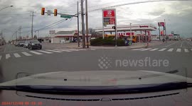 Exclusive- Close call caught on camera: The dangers of hesitating on the road