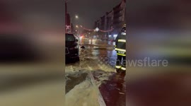 US: Massive Water Main Break Floods Bronx Street, Strands Drivers