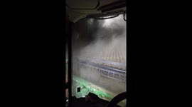 Driving a Combine Through 50 MPH Winds