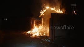 US, Los Angeles: Historic South Central Los Angeles Garage Fire