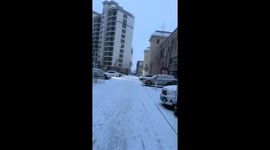 Snow blower clears car effortlessly in China